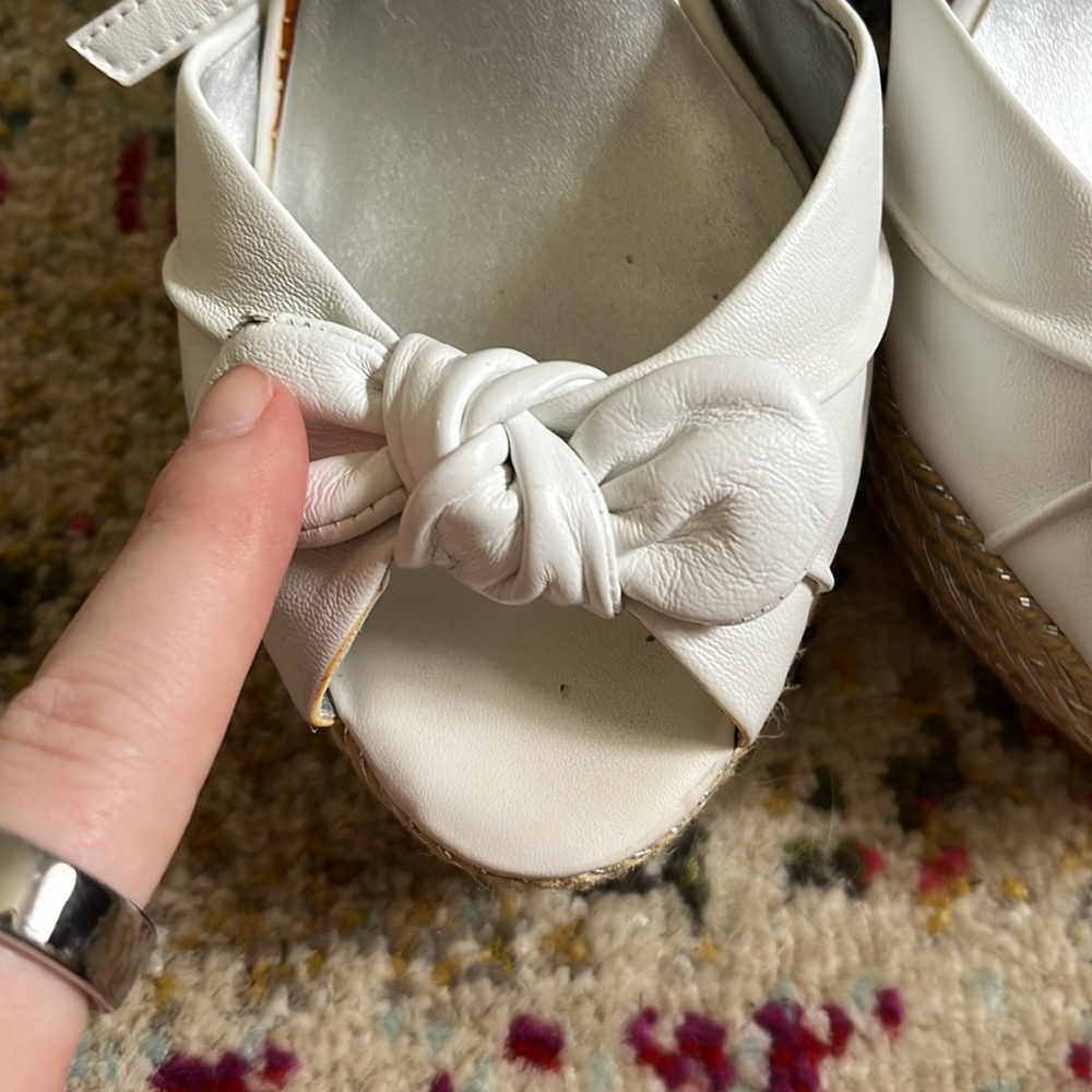 whbm white bow espadrille wedges - Picture 7 of 7